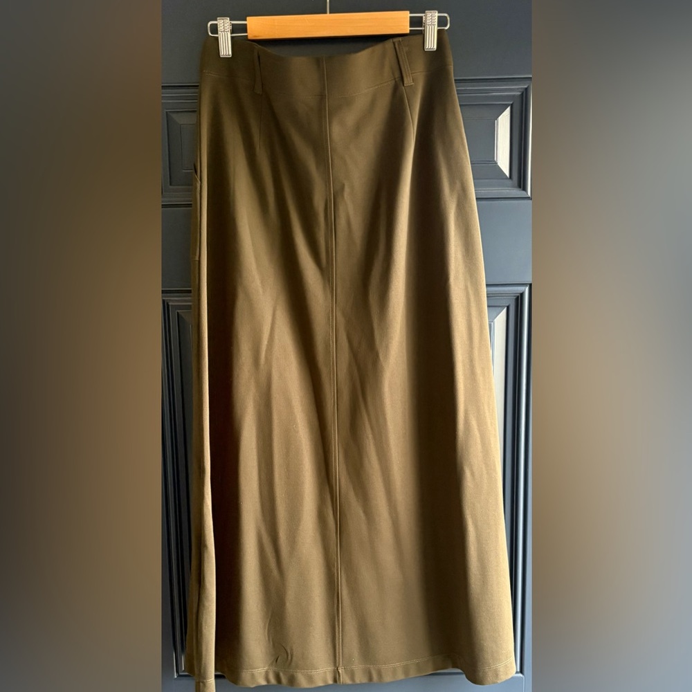 Olive Green Skirt with Pockets - Picture 2 of 5